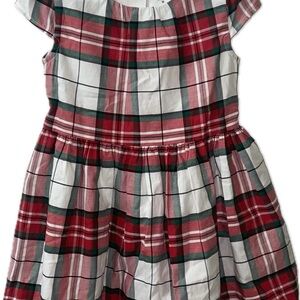 Carter's 3T Red Green Plaid Christmas Holiday Toddler Girl Dress Cap Sleeve